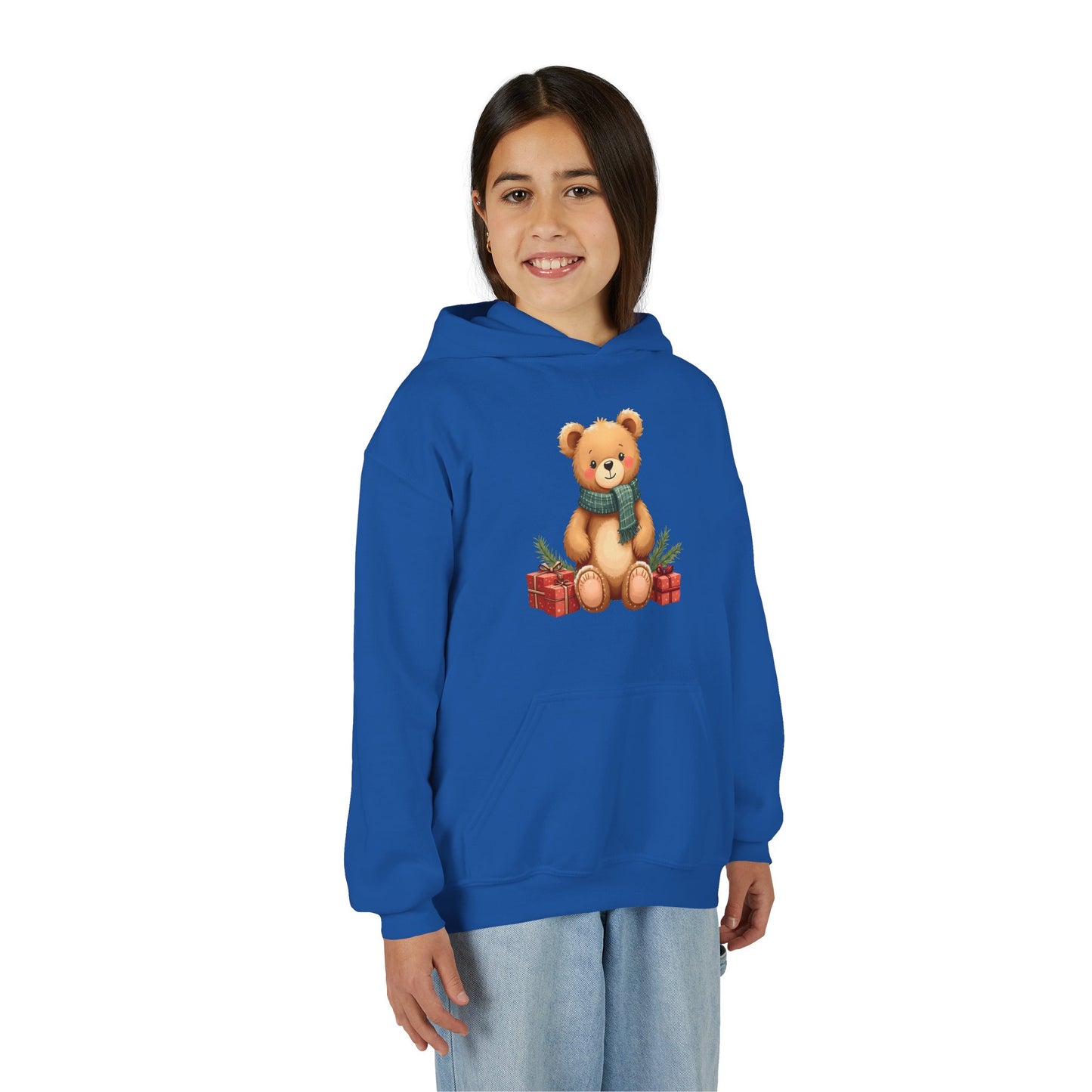 Kids Holiday Teddy Bear Hoodie – Cute Christmas Gift Sweatshirt