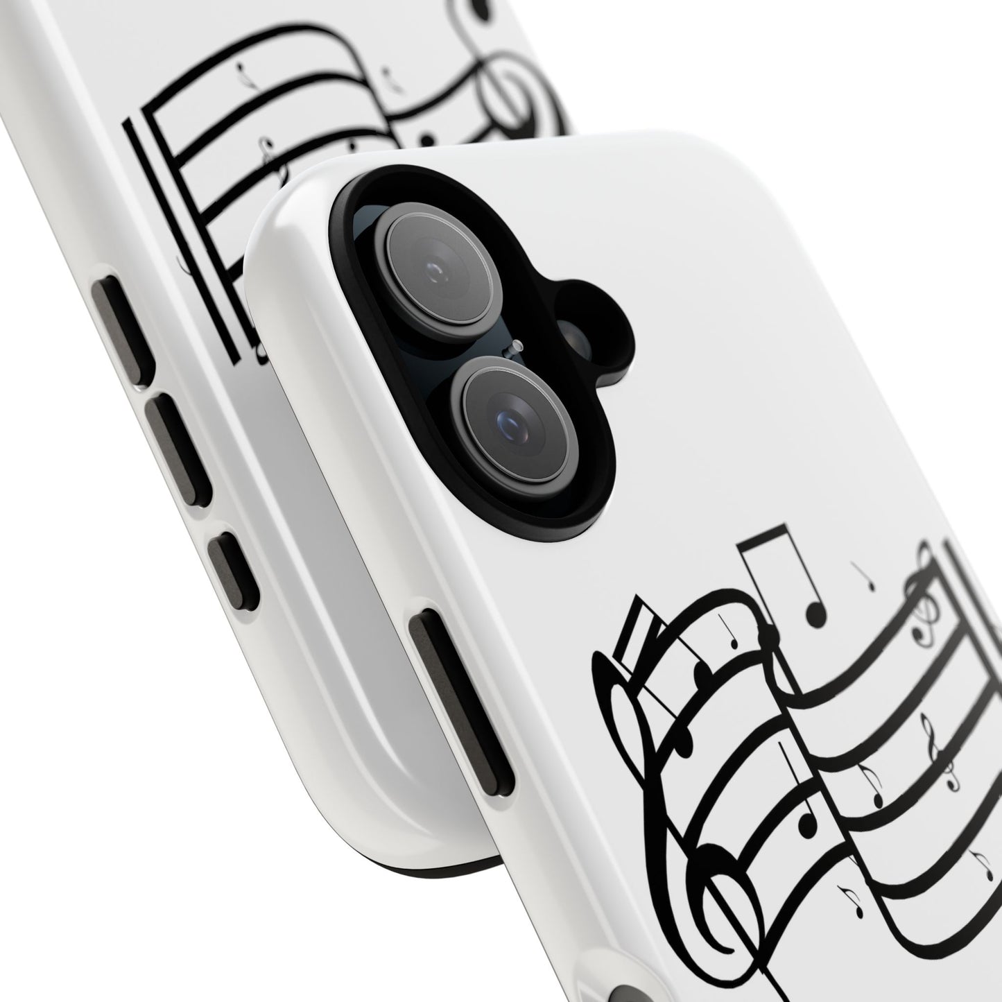 Musical Notes Phone Case — Black Treble Clef Music Staff Tough Case
