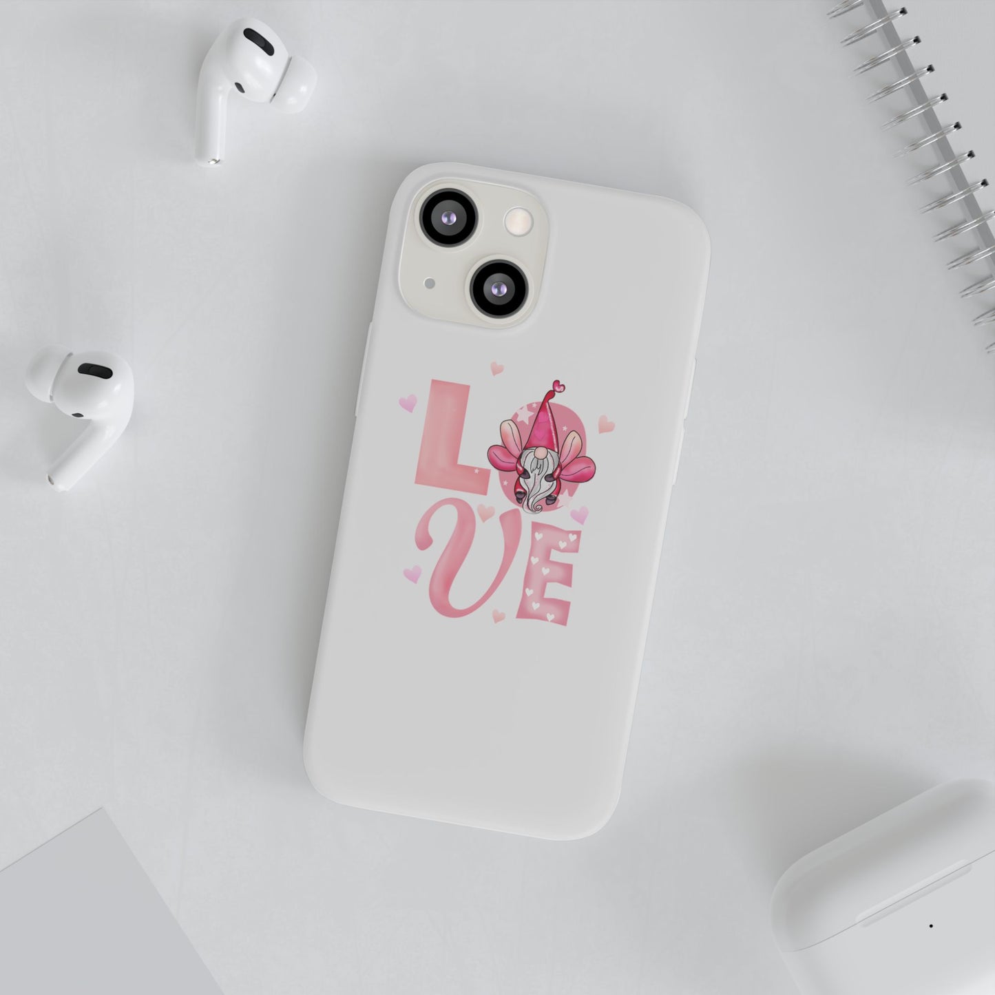 Love Gnome Phone Case — Cute Pink Valentine Flexi Case