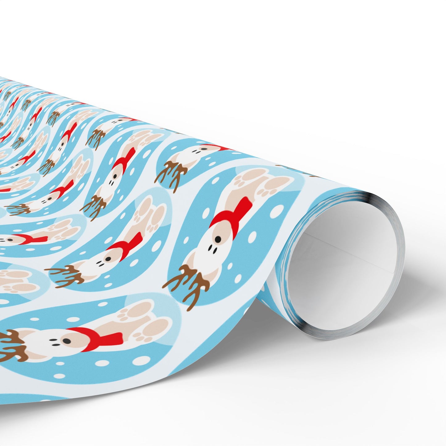 Snow Globe Reindeer Wrapping Paper Roll — Cute Holiday Gift Wrap