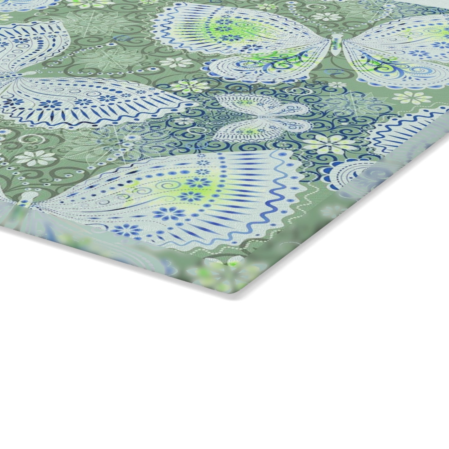 Butterfly Glass Cutting Board, Nature Decor, Kitchen Art, Gift for Foodies, Unique Serving Platter, Eco-Friendly Kitchenware