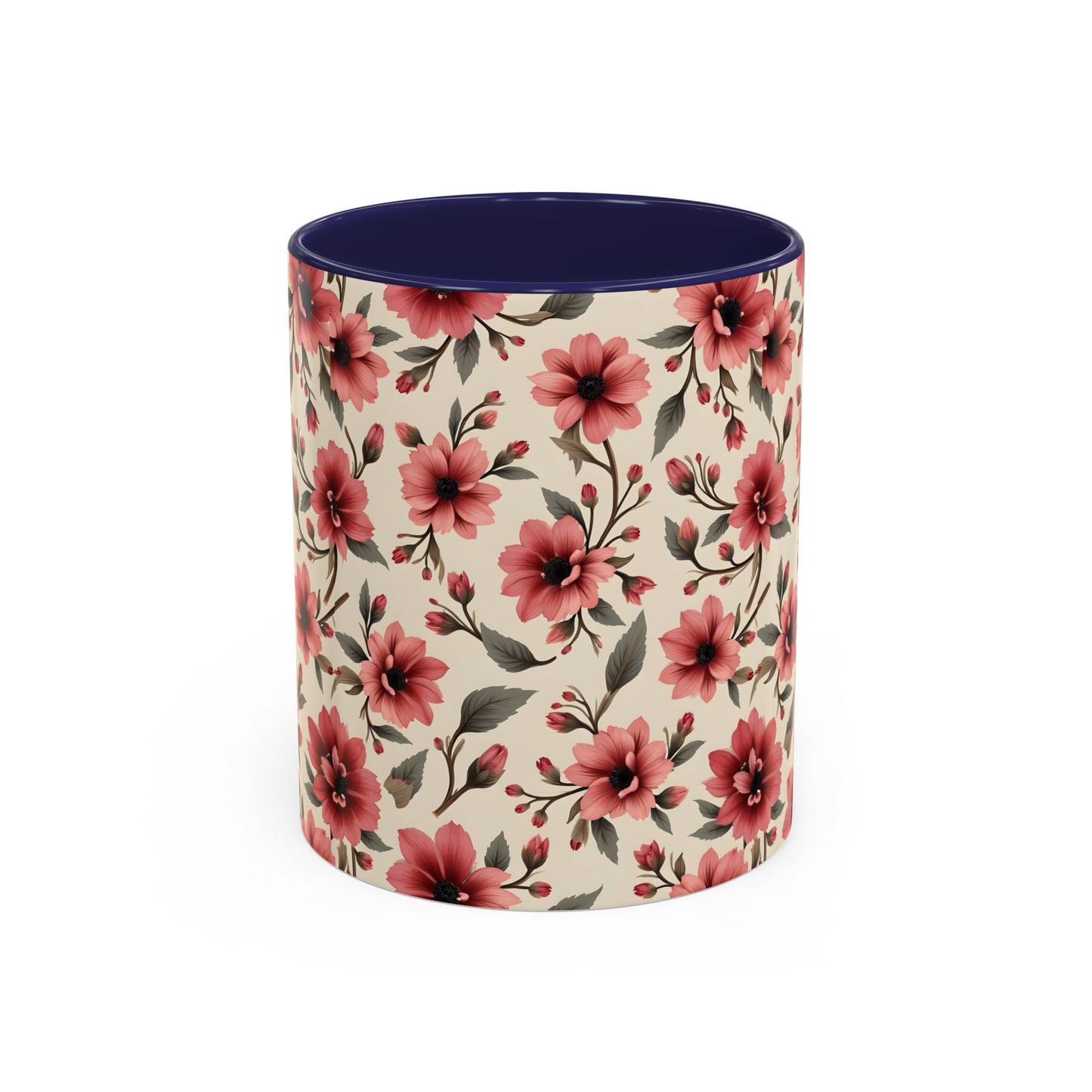 Floral Accent Coffee Mug, Cute Gift for Her, Coffee Lover's Mug, Mother's Day Gift, Housewarming Tea Mug