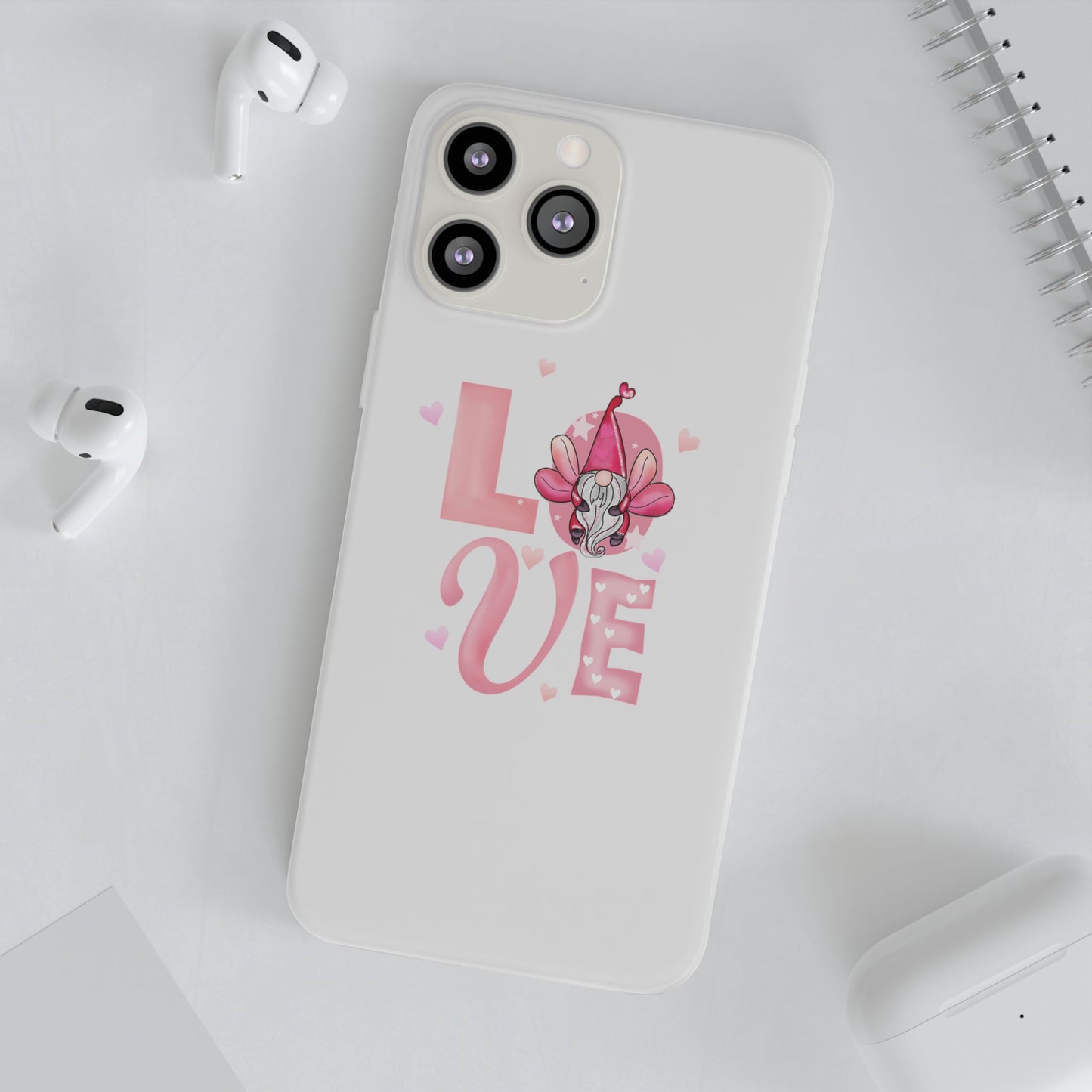 Love Gnome Phone Case — Cute Pink Valentine Flexi Case