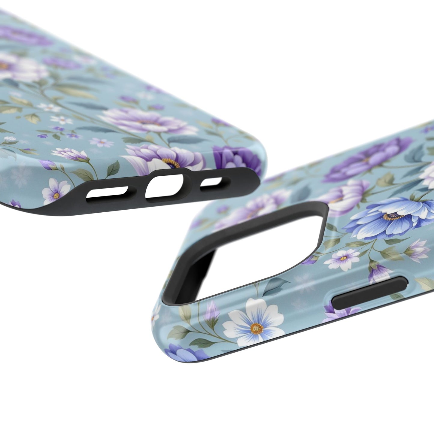 Floral Purple Peony Phone Case — Magnetic Impact‑Resistant Protective Cover