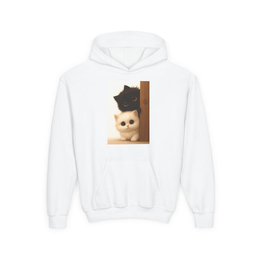 Youth Hoodie — Cute Peekaboo Kittens Graphic Sweatshirt
