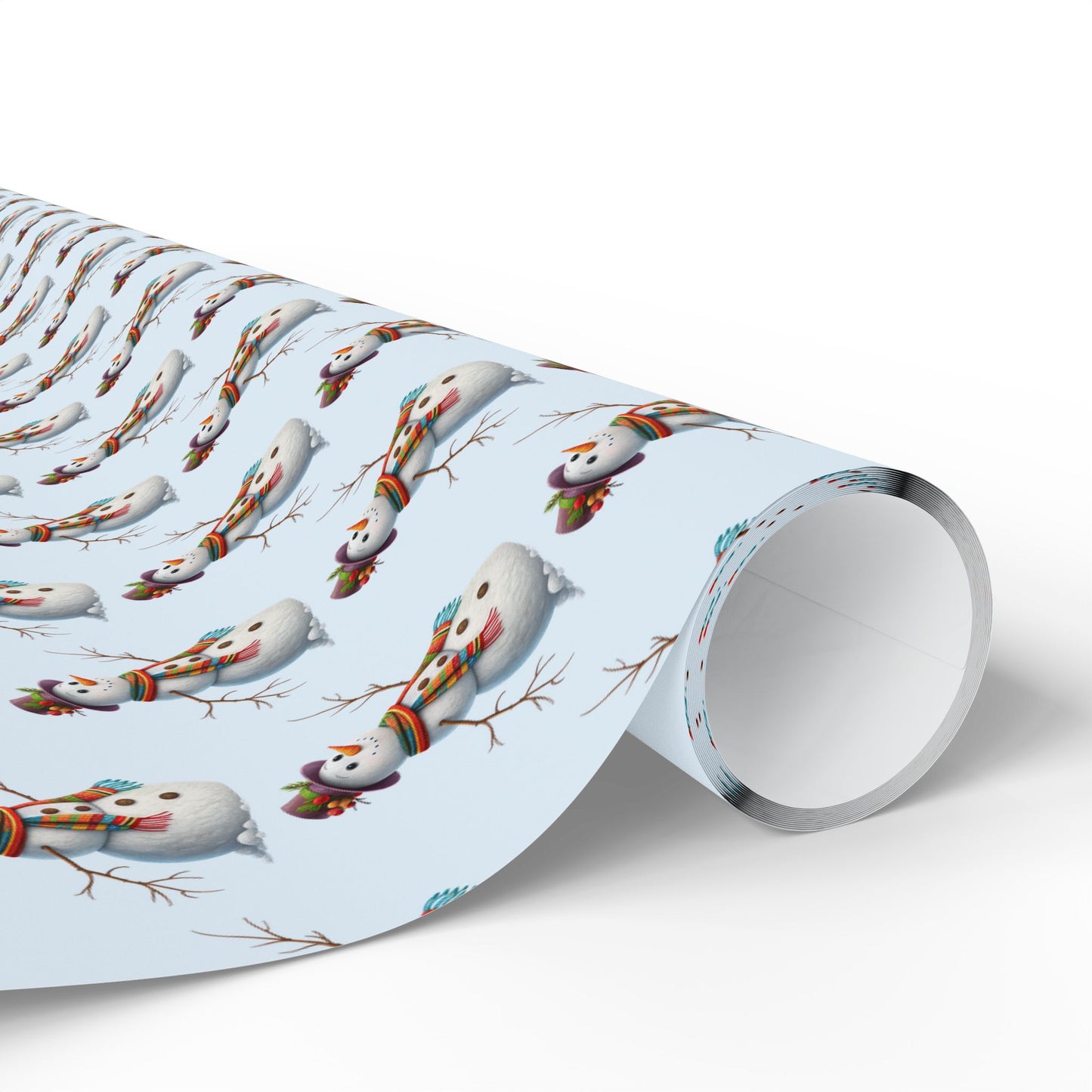 Snowman Pattern Wrapping Paper Roll — Festive Holiday Gift Wrap