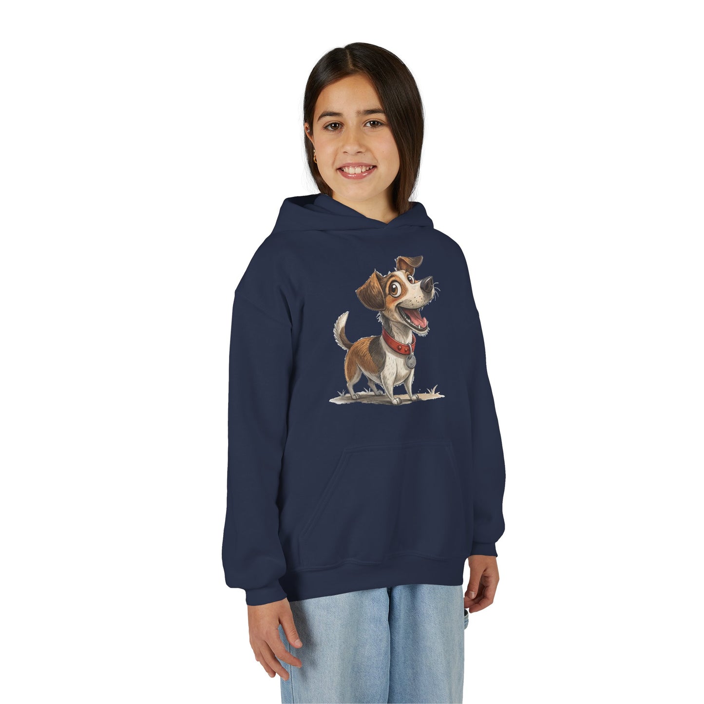 Kids Dog Hoodie – Cute Cartoon Jack Russell Puppy Sweatshirt (Custom Name Option)
