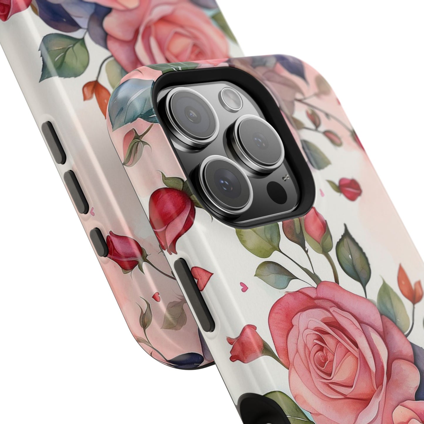 Floral Rose Magnetic Phone Case — Impact-Resistant Protective Cover