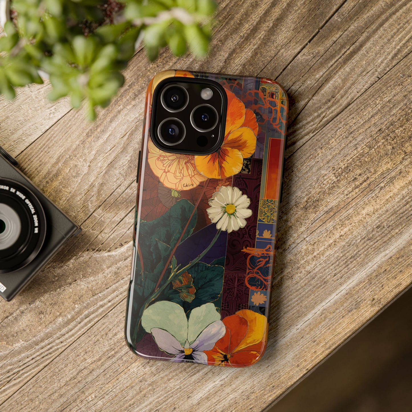 Floral Pansy Tough Phone Case — Vintage Botanical Protection