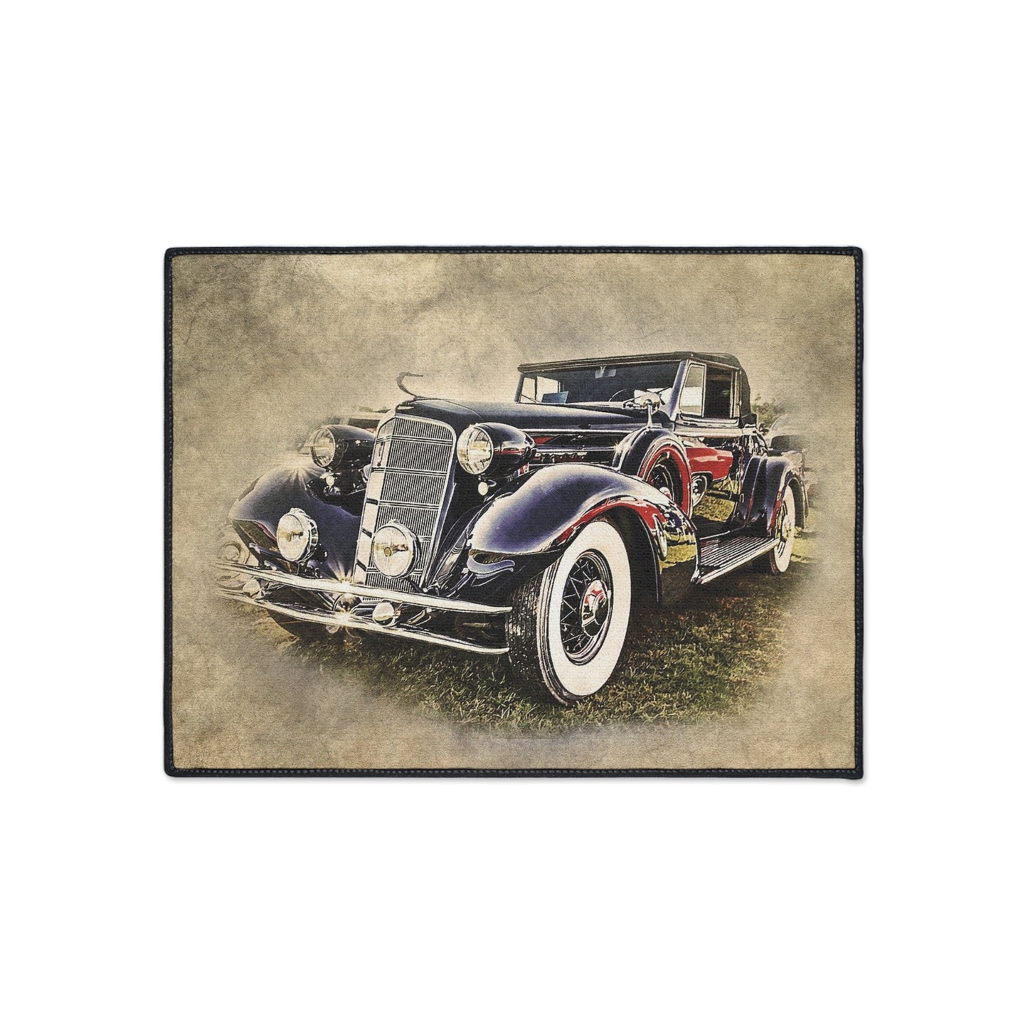 Vintage Classic Car Floor Mat — Retro Antique Auto Garage Rug