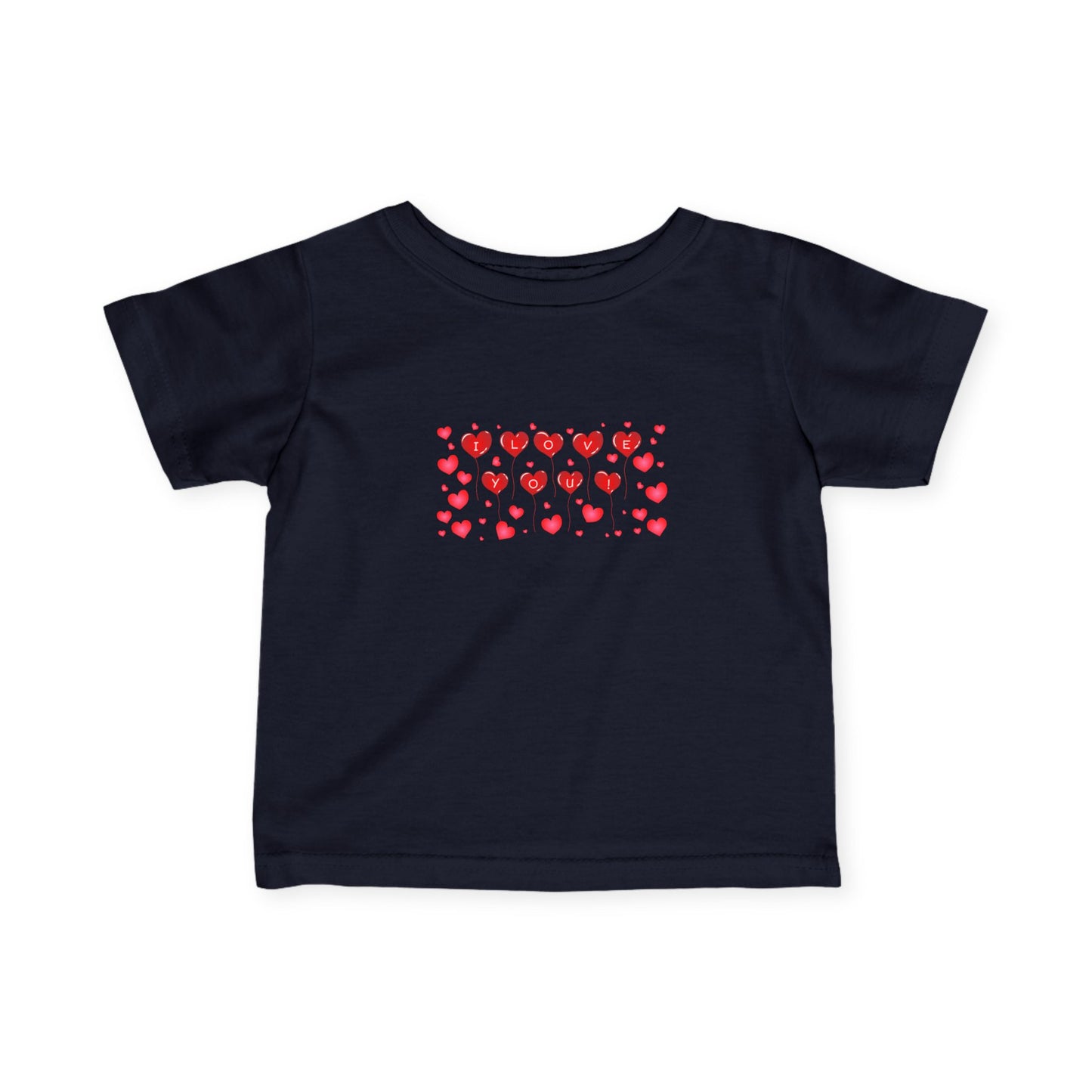 Infant Tee — Red Heart Pattern Baby Shirt (Valentine’s Day)