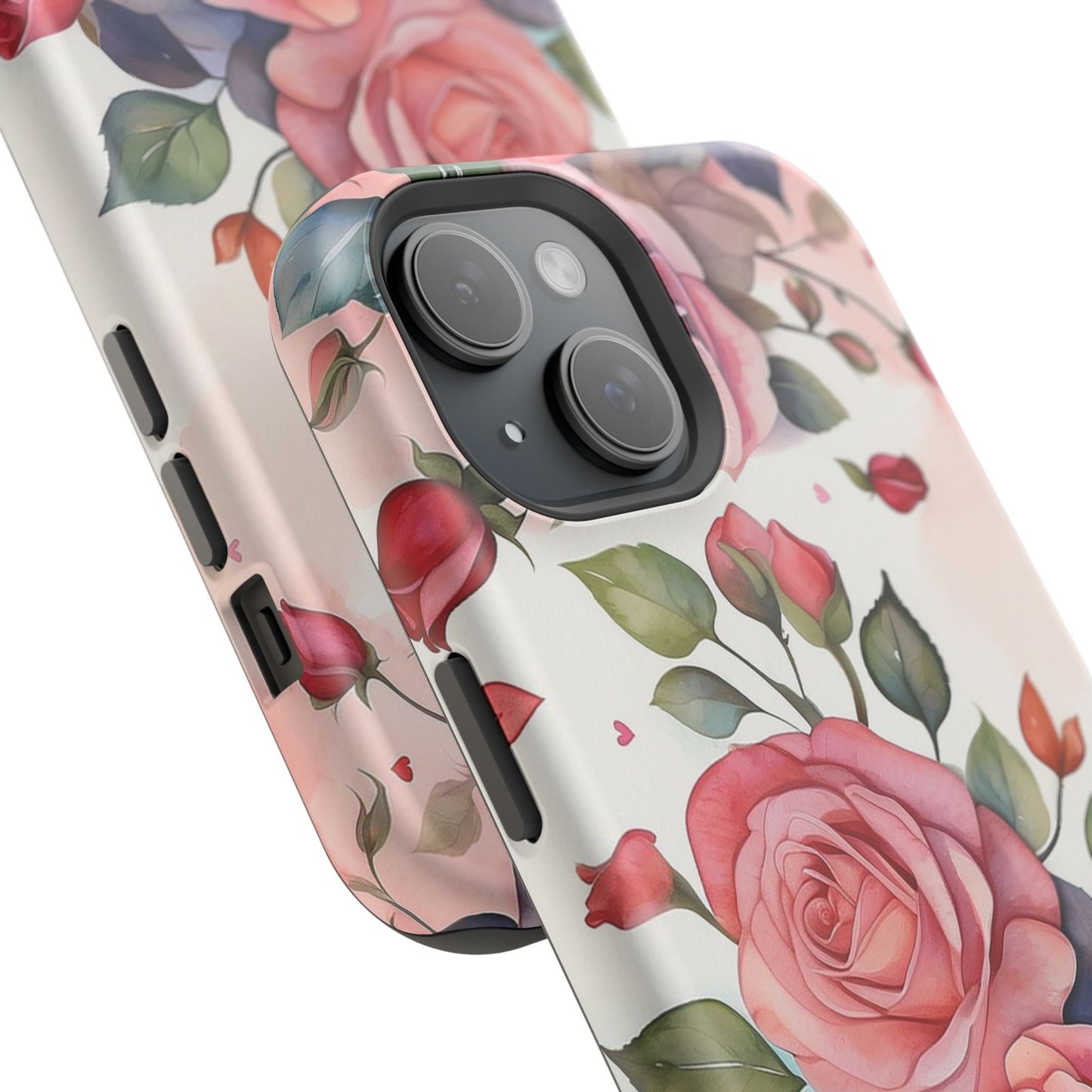 Floral Rose Magnetic Phone Case — Impact-Resistant Protective Cover