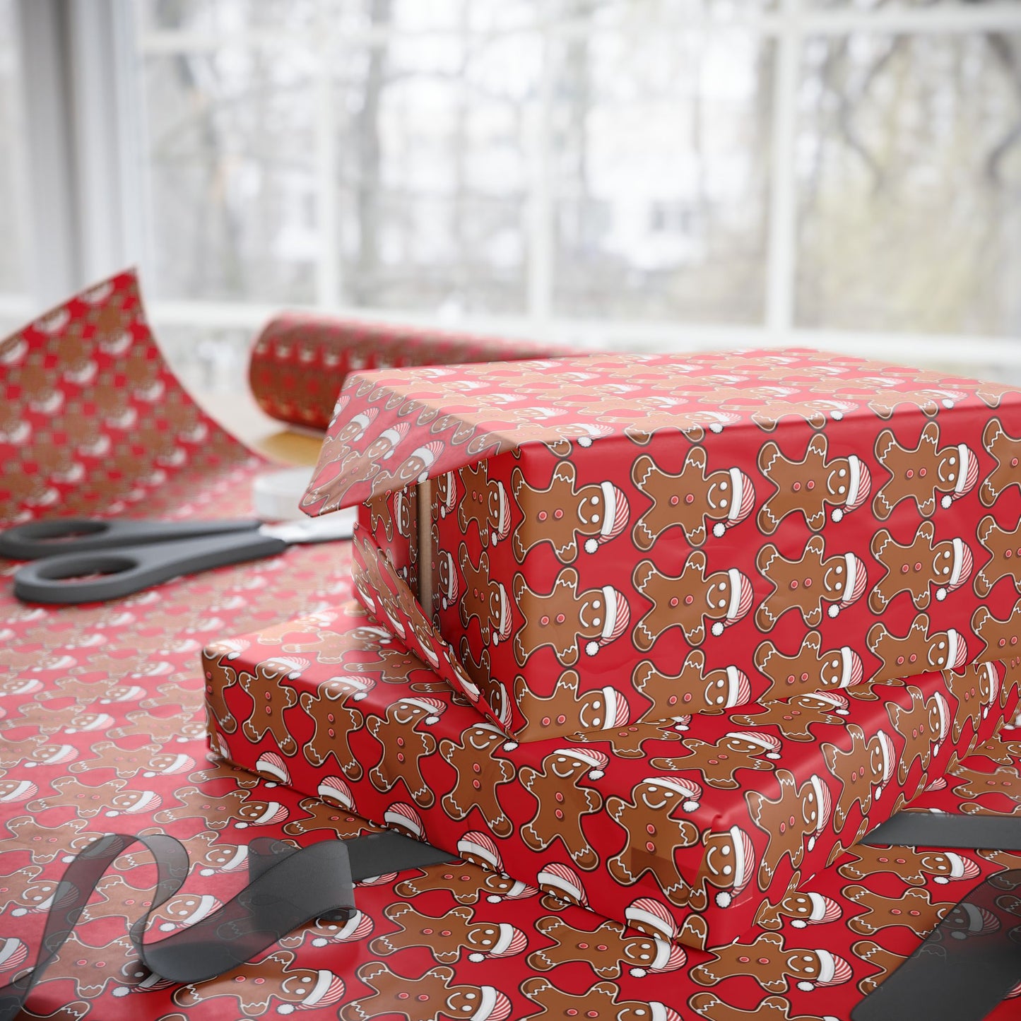 Gingerbread Holiday Wrapping Paper Roll