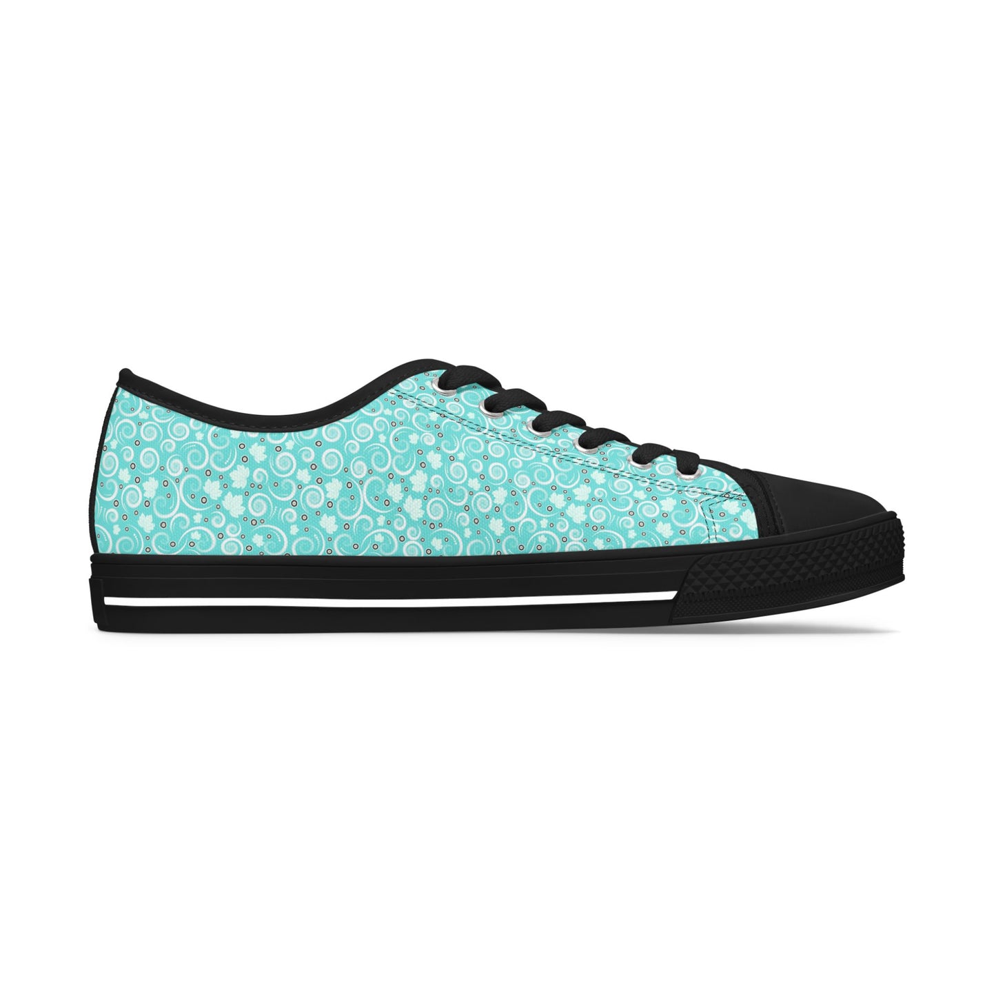 Aqua Bubble Pattern Women's Low Top Sneakers