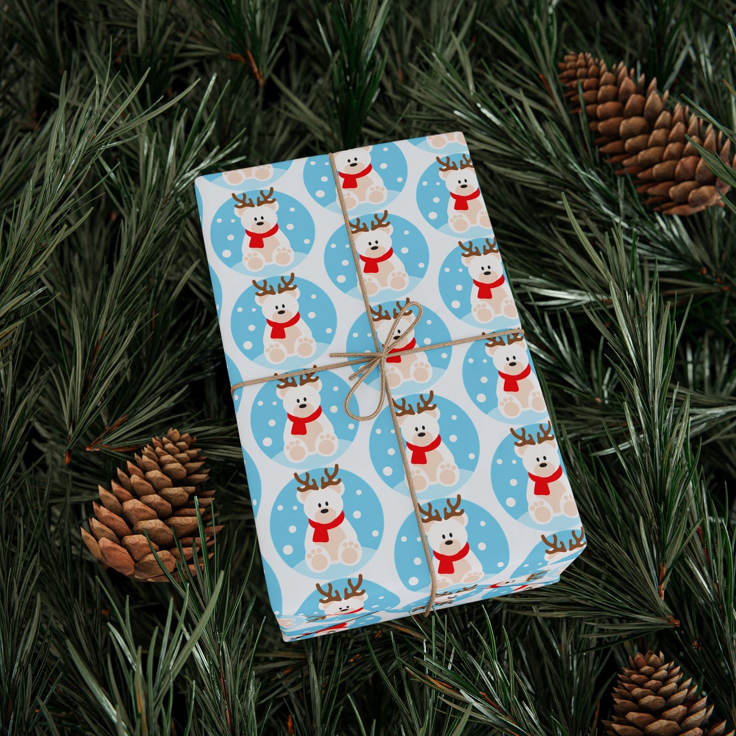 Snow Globe Reindeer Wrapping Paper Roll — Cute Holiday Gift Wrap