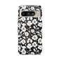 Floral Noir Tough Phone Case — Black & White Flower Protective Cover