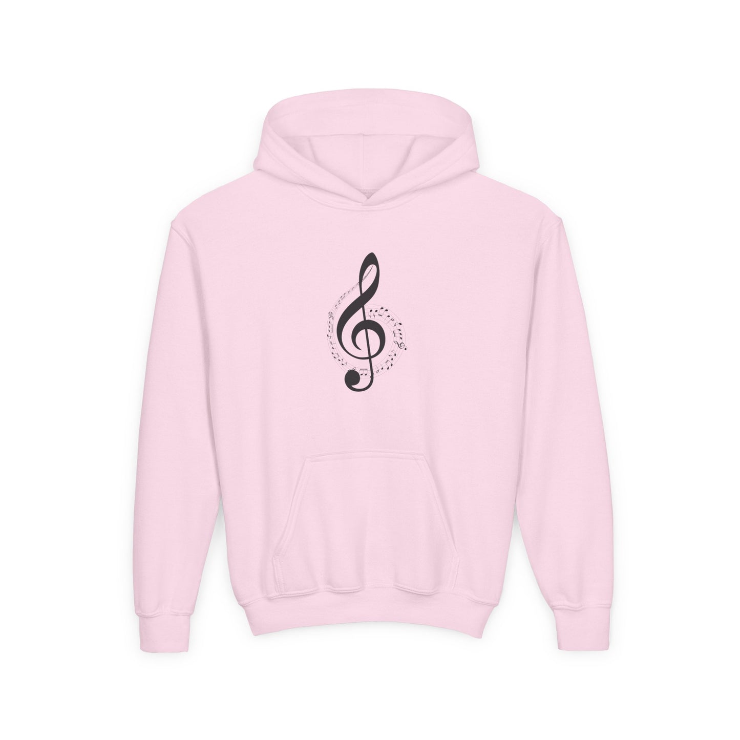 Youth Music Treble Clef Hoodie – Cute Musical Notes Kids Sweatshirt