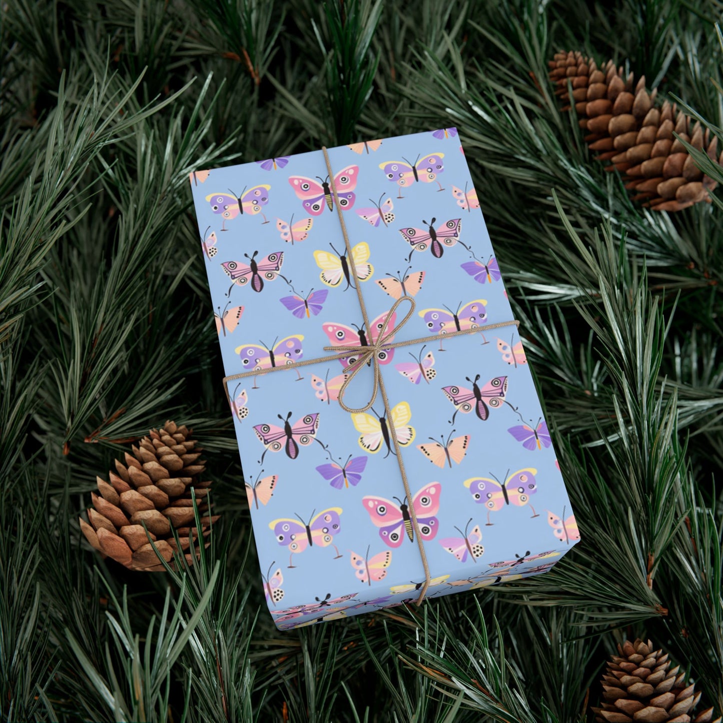 Wrapping Paper — Pastel Butterfly Gift Wrap Sheets for Birthday & Spring Celebrations