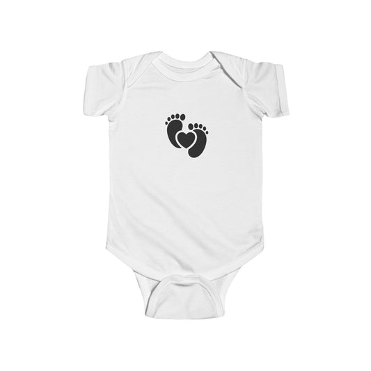 Adorable Infant Bodysuit with Heart and Feet Design
