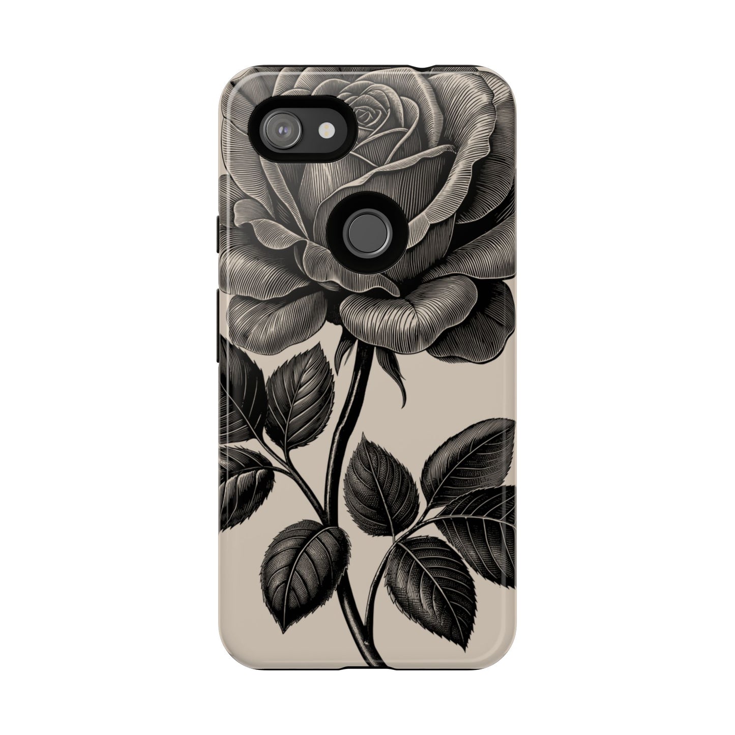 Black Rose Phone Case, Tough Cases with Floral Design, Elegant Tech Accessory, Gift for Flower Lovers, Stylish Protection