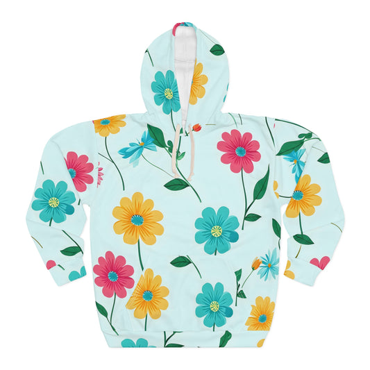 Floral Spring Hoodie — Pastel Daisy All-Over Print