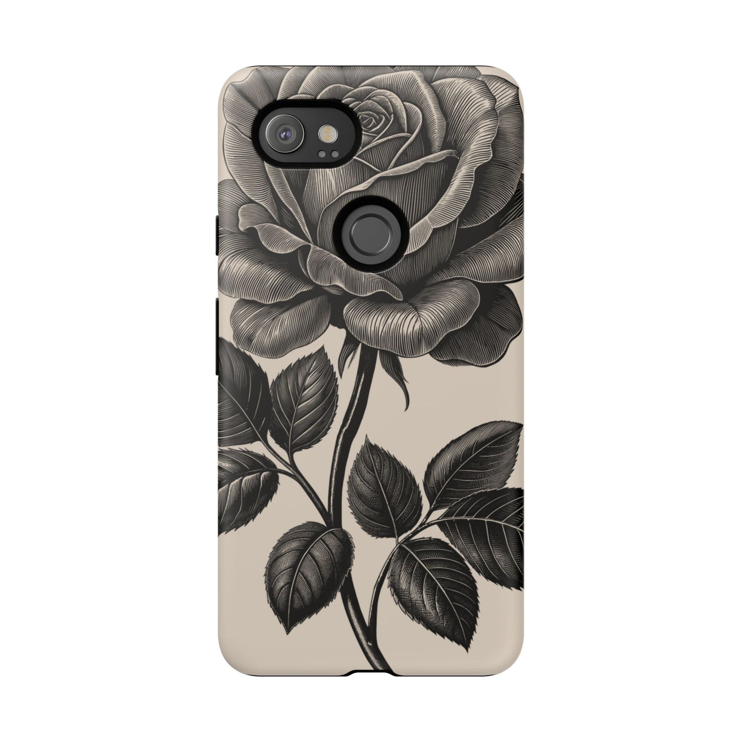 Black Rose Phone Case, Tough Cases with Floral Design, Elegant Tech Accessory, Gift for Flower Lovers, Stylish Protection