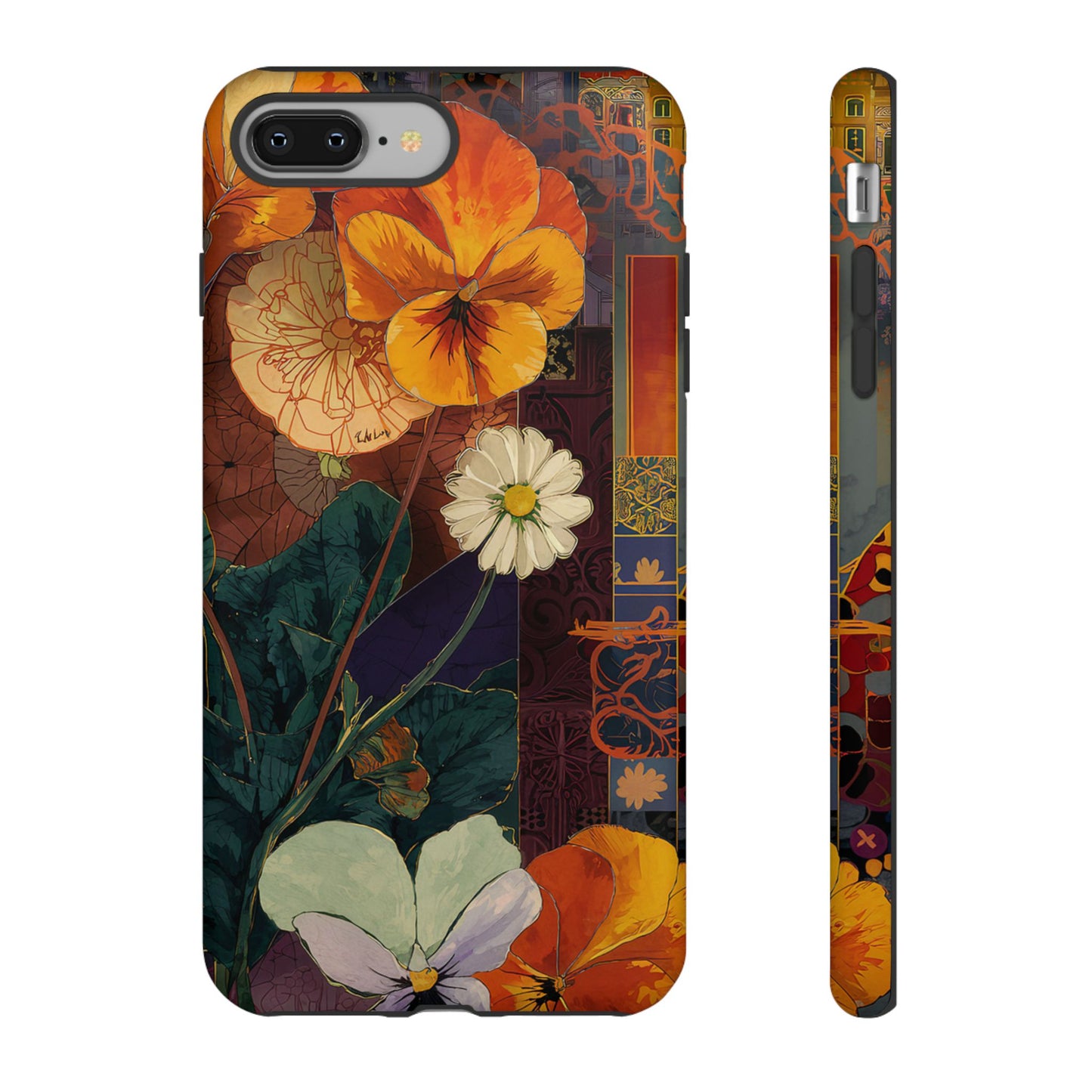 Floral Pansy Tough Phone Case — Vintage Botanical Protection