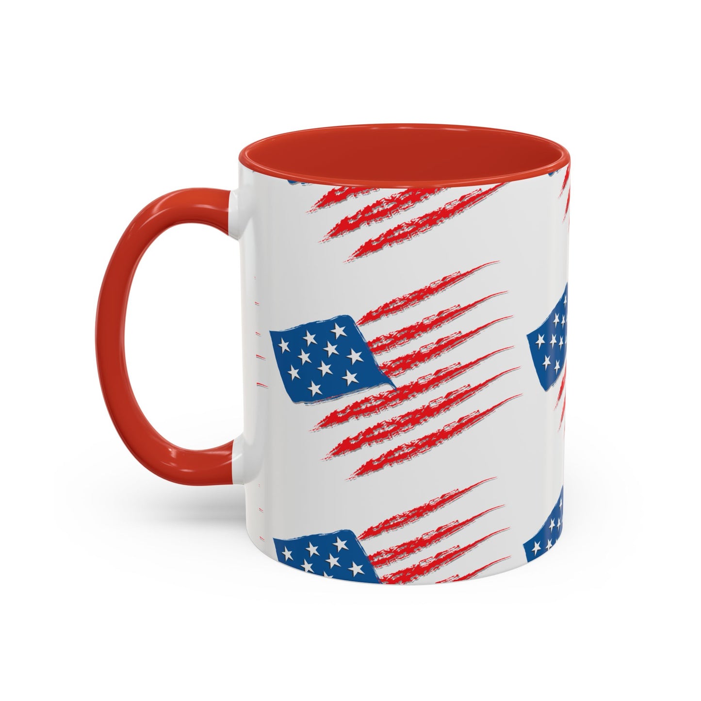 Patriotic Accent Coffee Mug | USA Flag Design