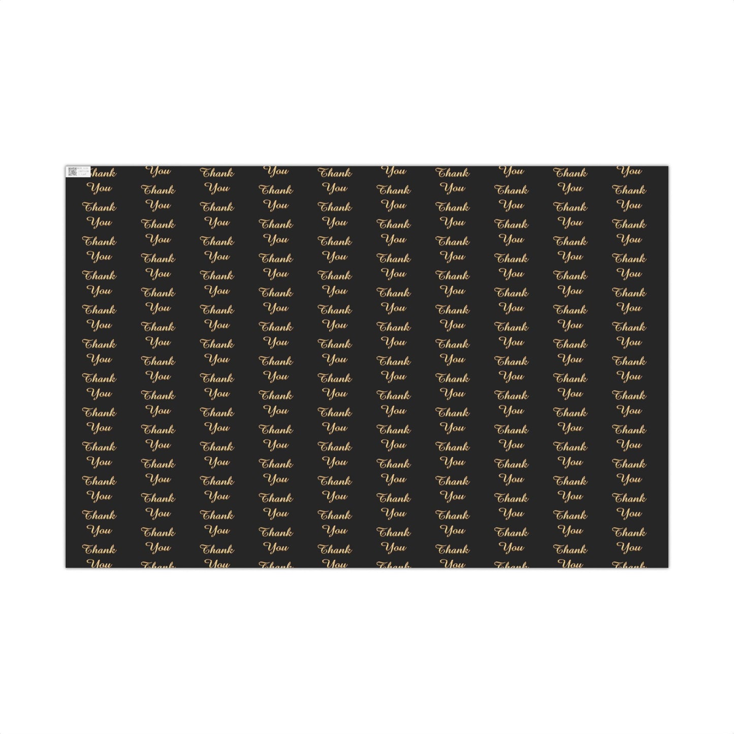 Gift Wrap Paper — Elegant Black & Gold “Thank You” Pattern (Thanksgiving, Weddings, Customer Gifts)