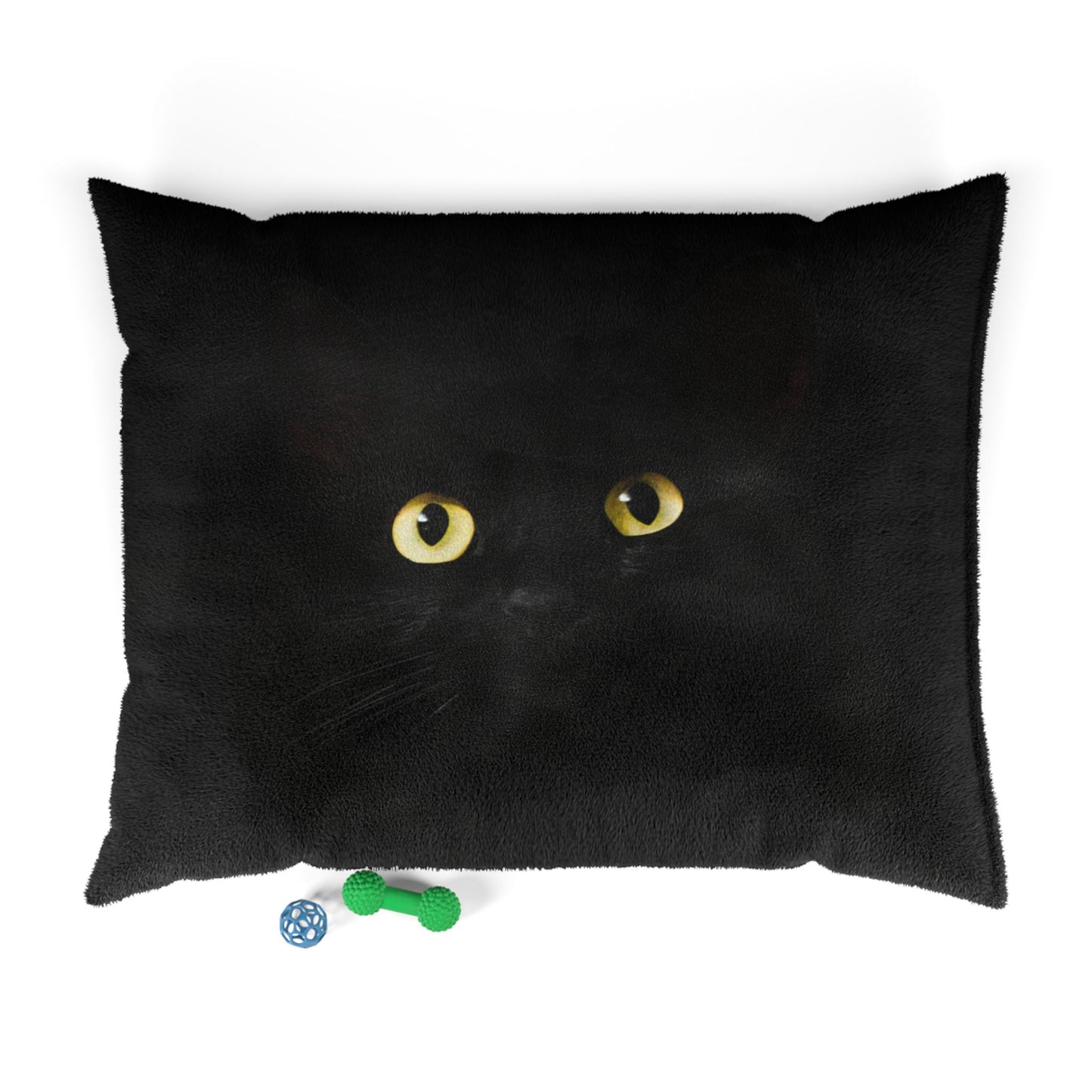 Black Cat Eyes Pet Bed — Cozy Plush Cushion for Cats & Small Dogs