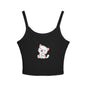 Cute Cat Graphic Women's Spaghetti Strap Tank Top, Summer Top, Cute Animal Shirt, Casual Wear, Gift for Cat Lovers