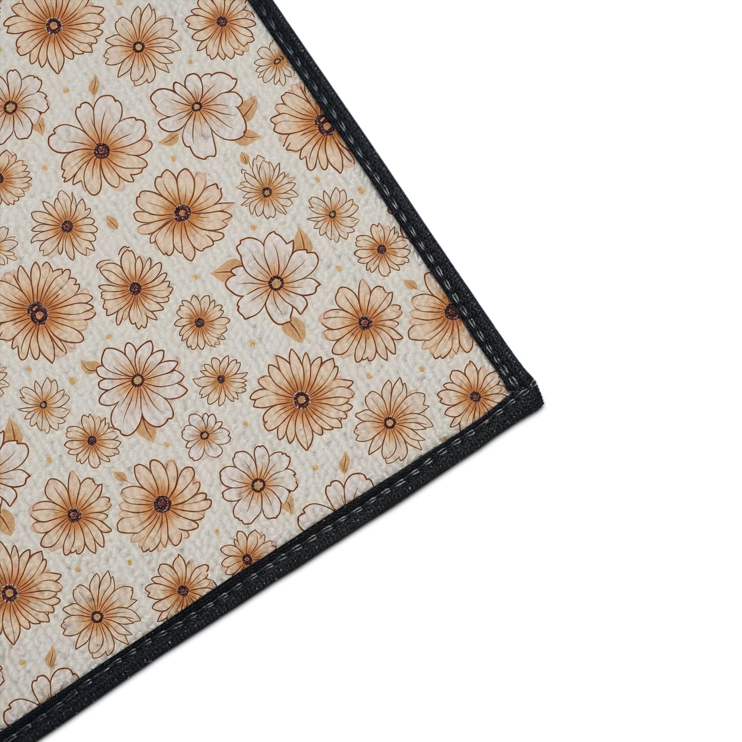 Boho Floral Heavy Duty Floor Mat - Stylish Entrance Rug, Kitchen Mat, Bathroom Mat, Durable Non-Slip, Home Decor