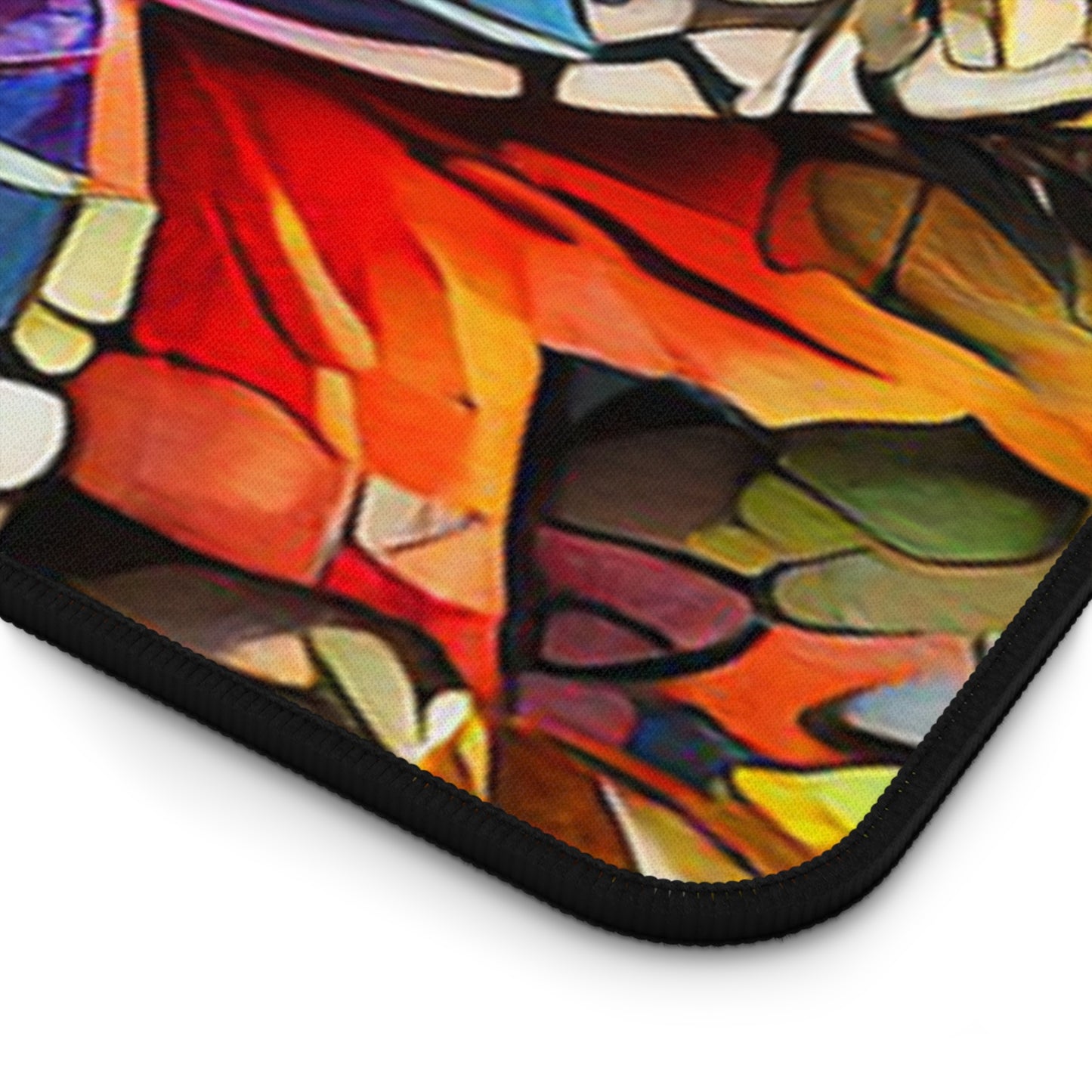 Mandala Stained-Glass Desk Mat — Colorful Boho Mouse Pad for Home Office