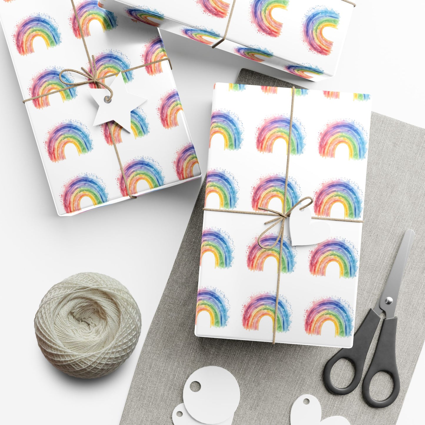 Rainbow Watercolor Gift Wrap Paper — Cheerful Rainbow Wrapping for Birthdays, Baby Showers & Pride