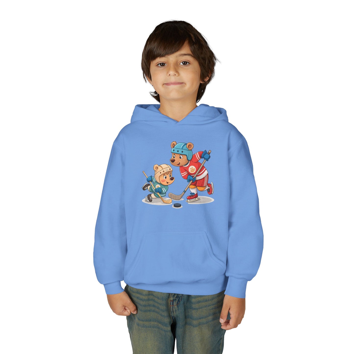 Youth Hockey Hoodie - Cute Kids Ice Hockey Players Pullover (Add Name)