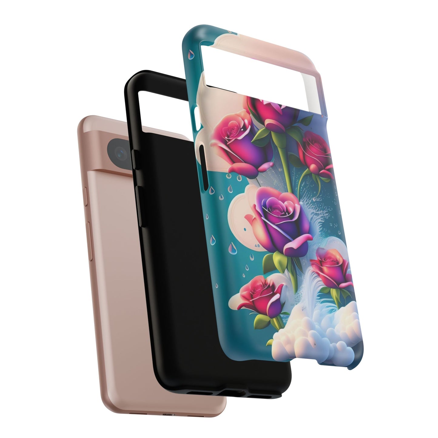 Floral Dream Tough Phone Case — Rose Bouquet Clouds Design