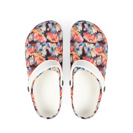 Floral Splash EVA Foam Clogs — Lightweight Garden & Beach Shoes