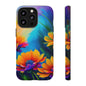 Floral Sunset Tough Phone Case — Vibrant Watercolor Flowers Protective Cover