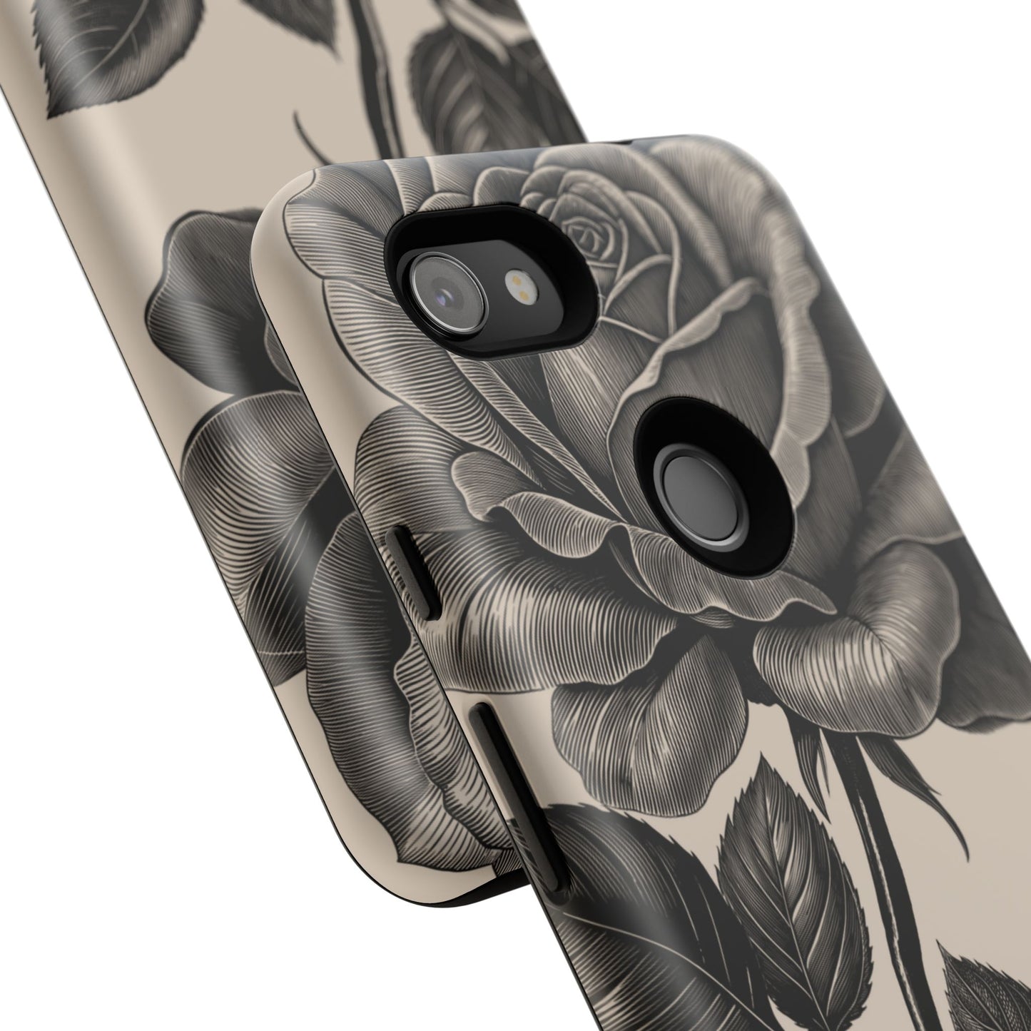 Black Rose Phone Case, Tough Cases with Floral Design, Elegant Tech Accessory, Gift for Flower Lovers, Stylish Protection
