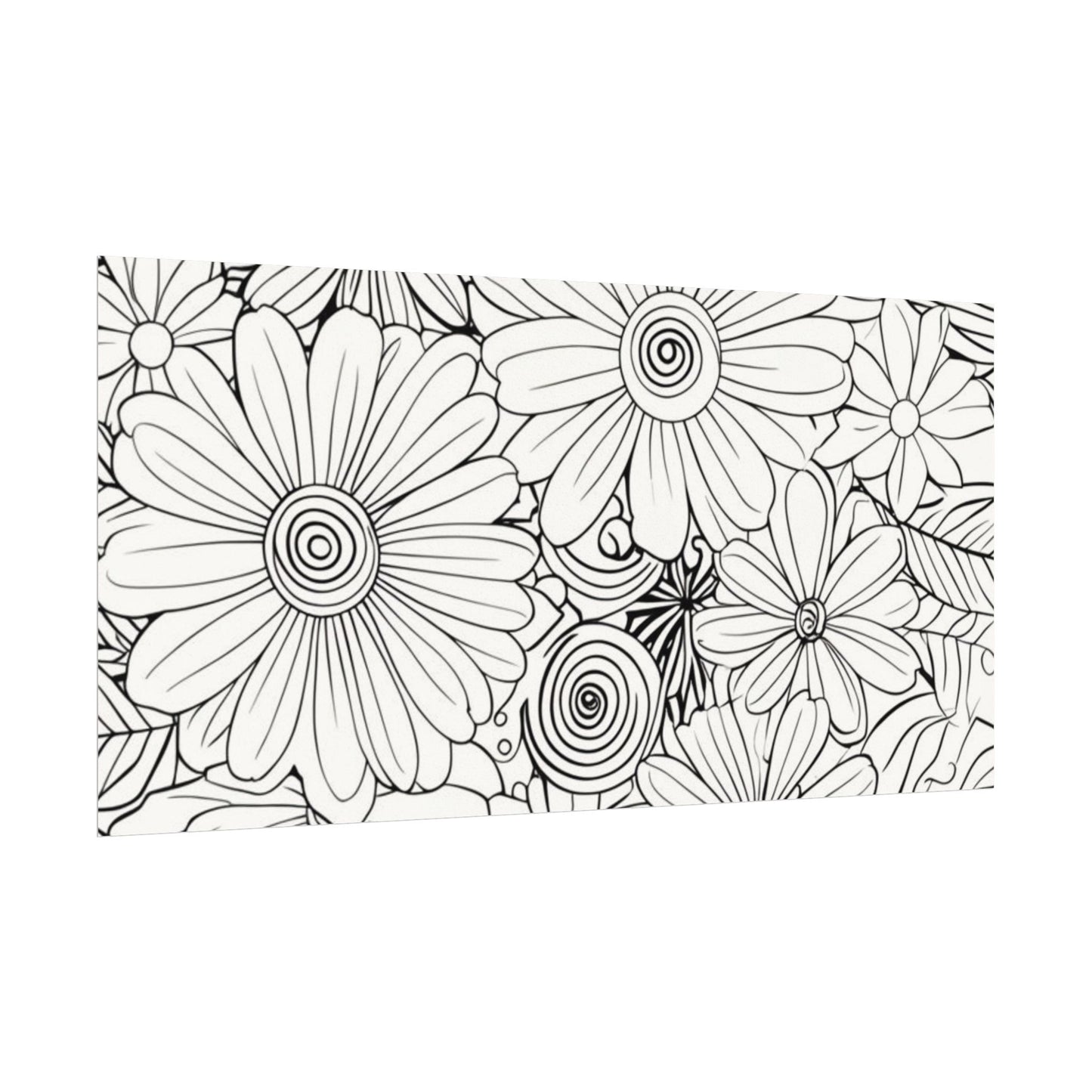COLOR IT YOURSELF Floral Line Art Poster — Textured Matte Print
