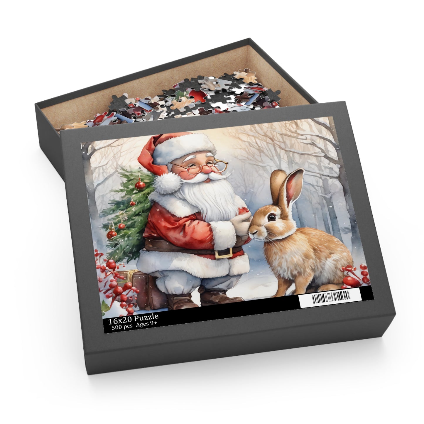 Christmas Puzzle Featuring Santa and Bunny