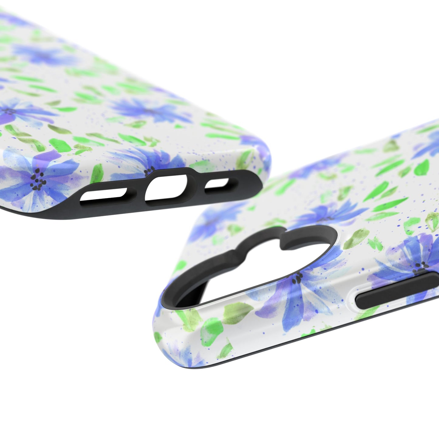 Floral Blue Watercolor Phone Case — Magnetic Impact-Resistant
