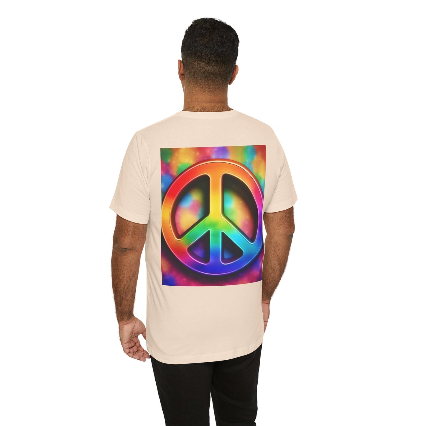 Peace Sign Tie-Dye Tee — Rainbow Hippie Peace Symbol T-Shirt