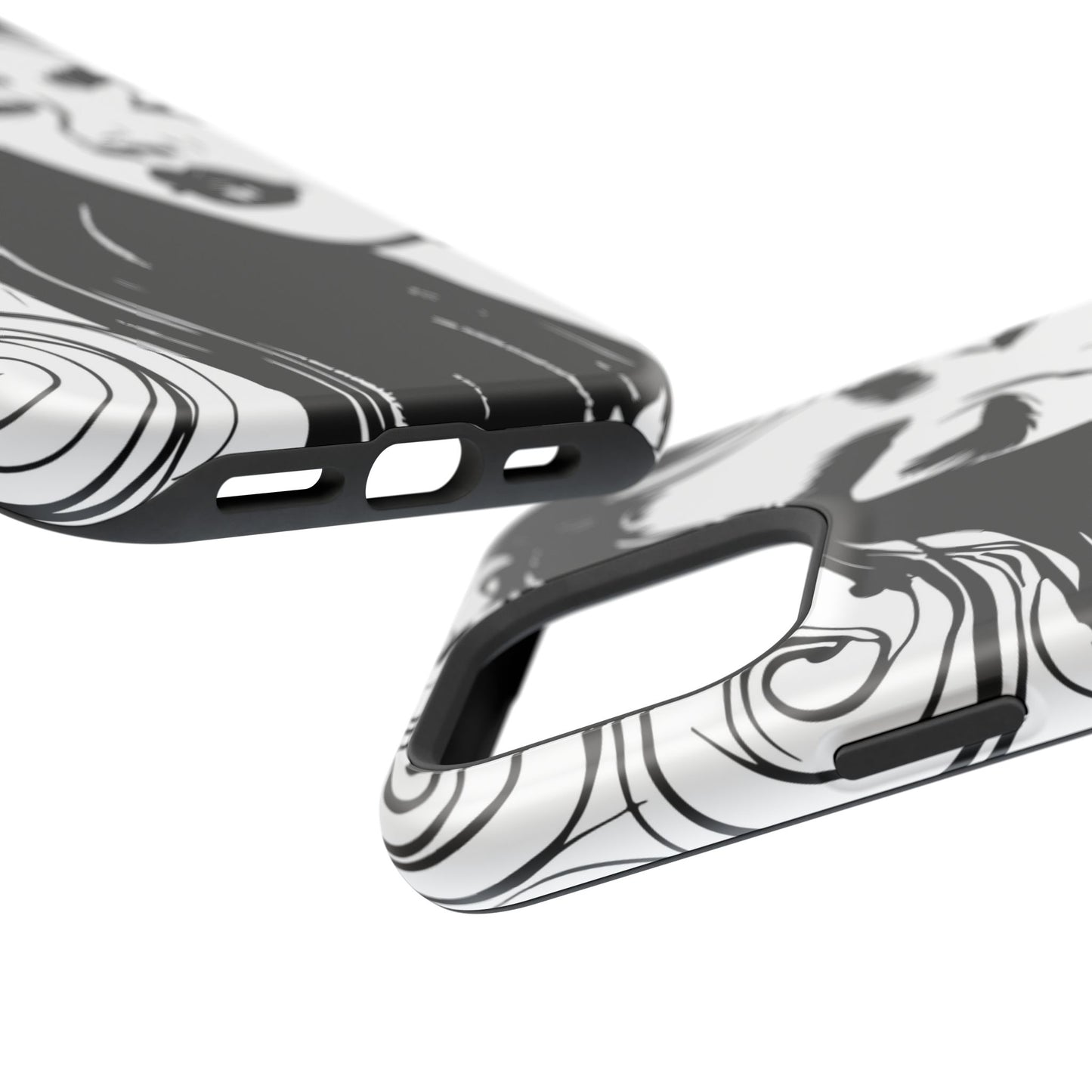 Artistic Black & White Portrait Phone Case — Magnetic Impact-Resistant