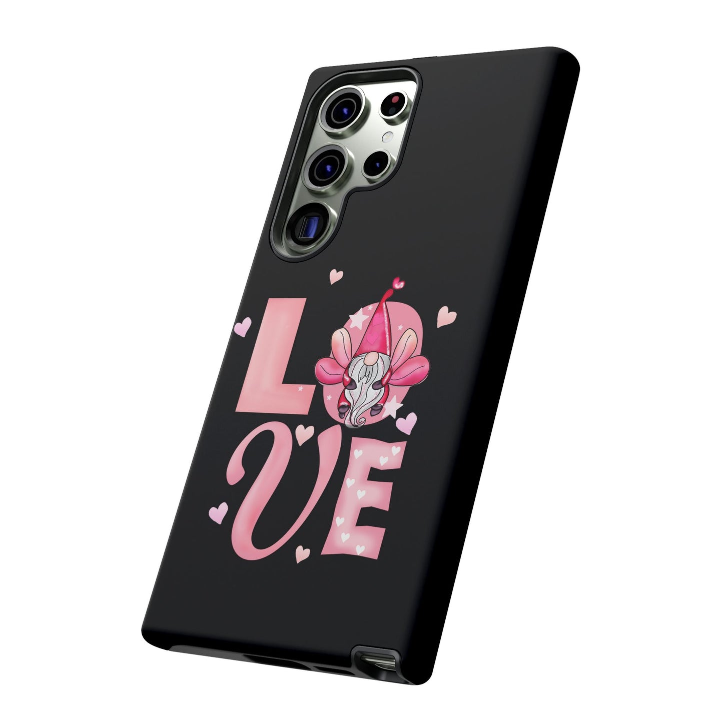 Love Gnome Phone Case — Cute Pink Heart Valentines Protective Case