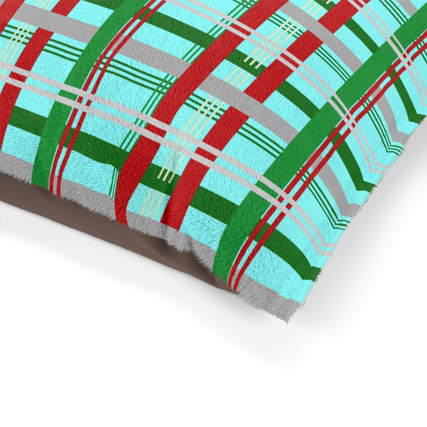 Festive Plaid Pet Bed | Cozy Dog Bed | Holiday Pet Cushion | Comfortable Cat Bed | Christmas Decor