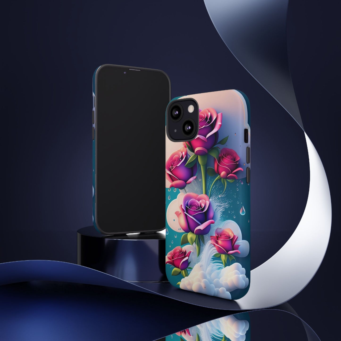 Floral Dream Tough Phone Case — Rose Bouquet Clouds Design
