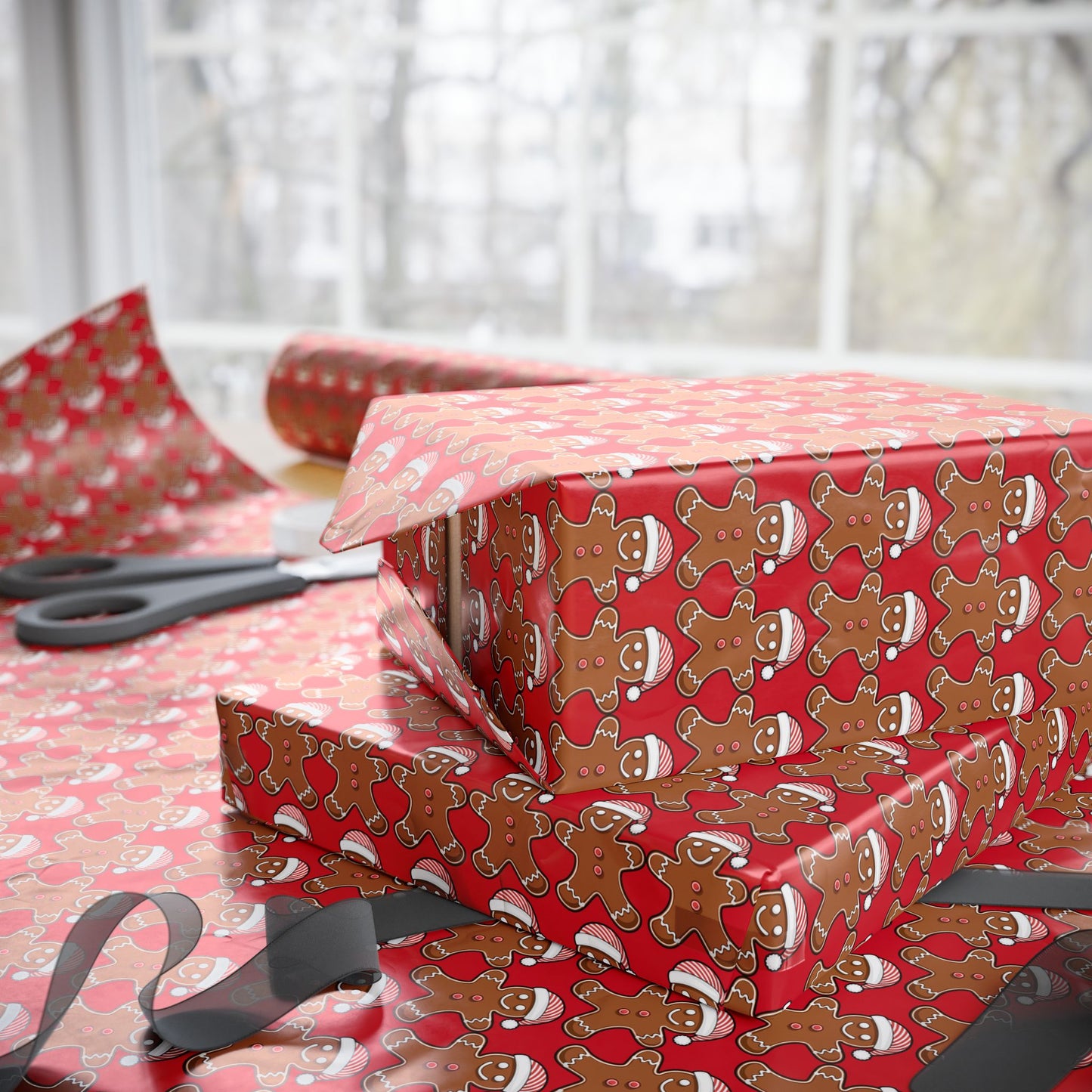 Gingerbread Holiday Wrapping Paper Roll
