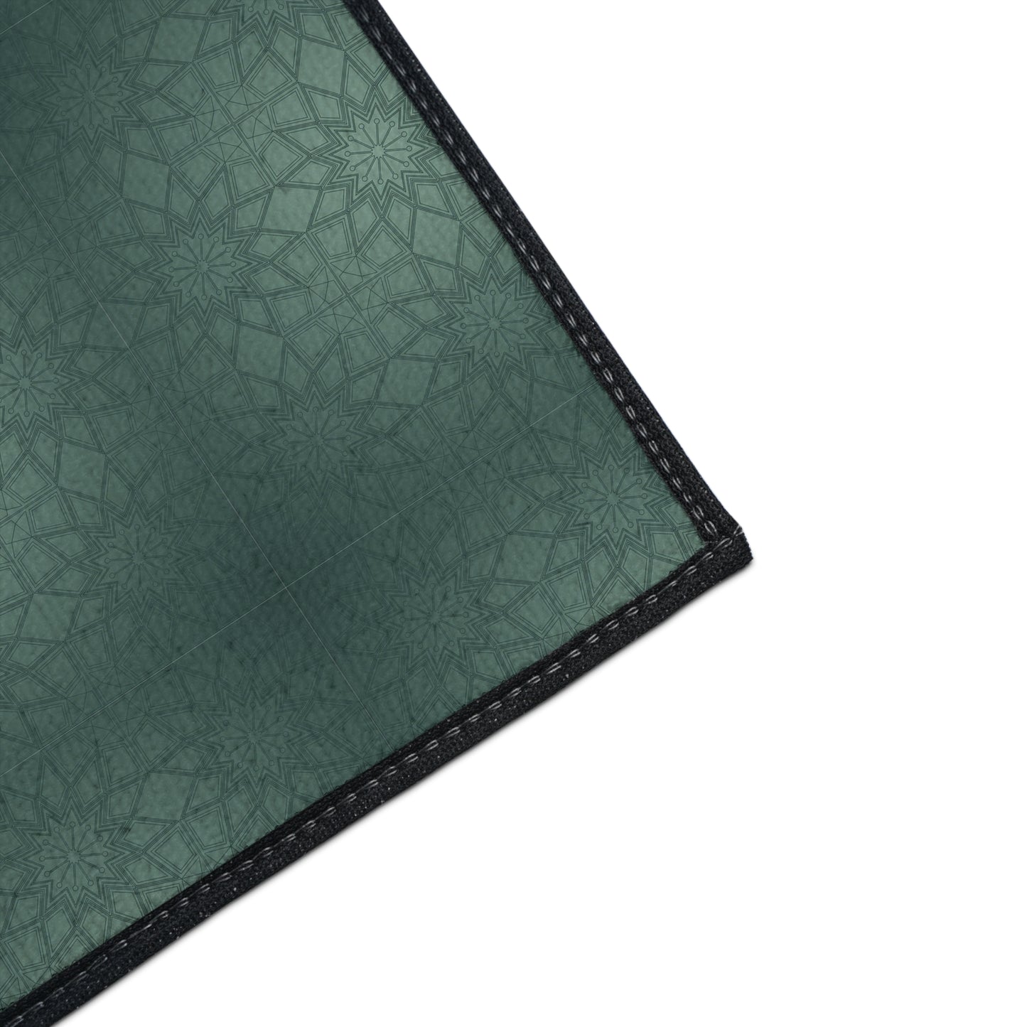 Heavy-Duty Floor Mat — Teal Geometric Anti-Fatigue Rug for Kitchen & Garage