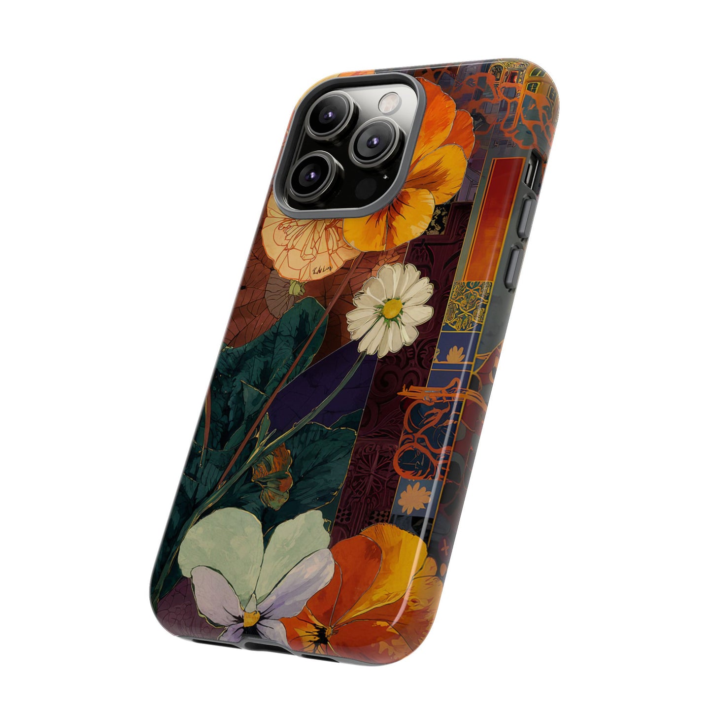 Floral Pansy Tough Phone Case — Vintage Botanical Protection